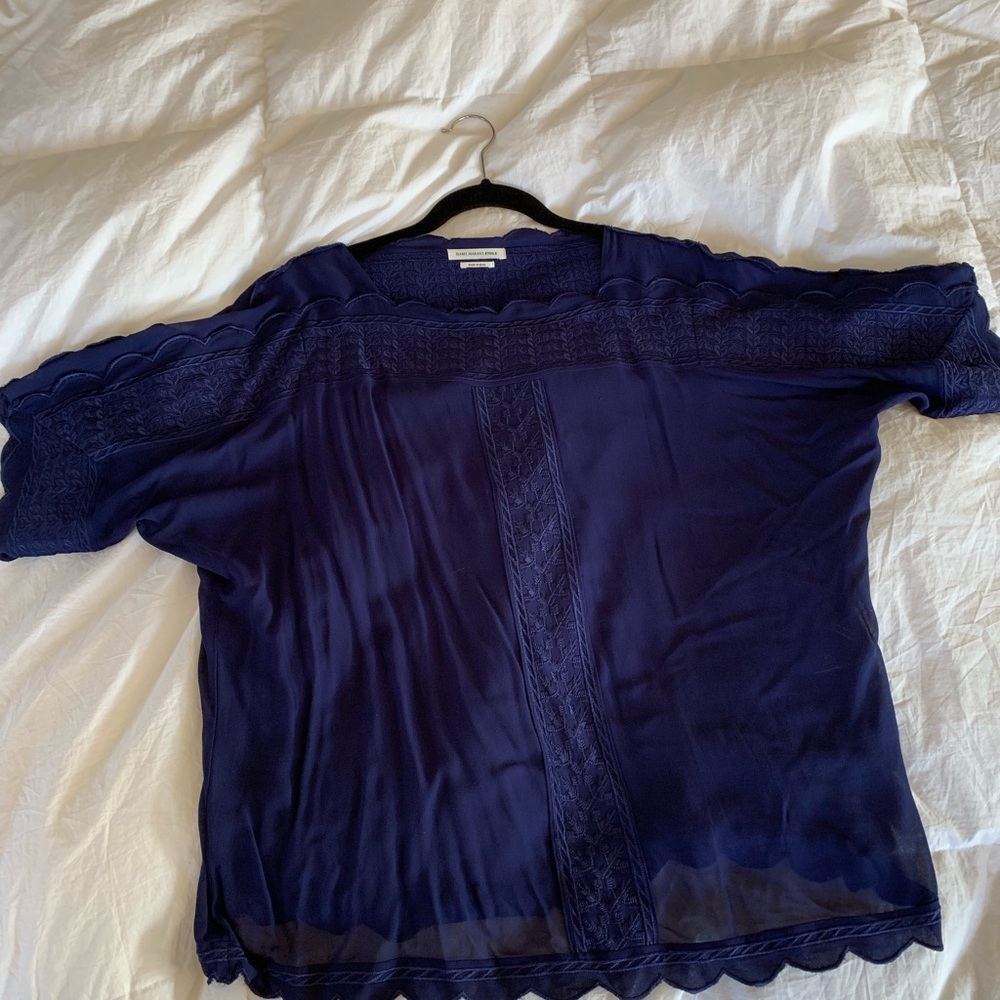 NWOT Isabel Marant Etoile Blue Scalloped Blouse - Picture 4 of 7